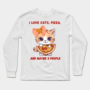 Cat pizza lover Long Sleeve T-Shirt